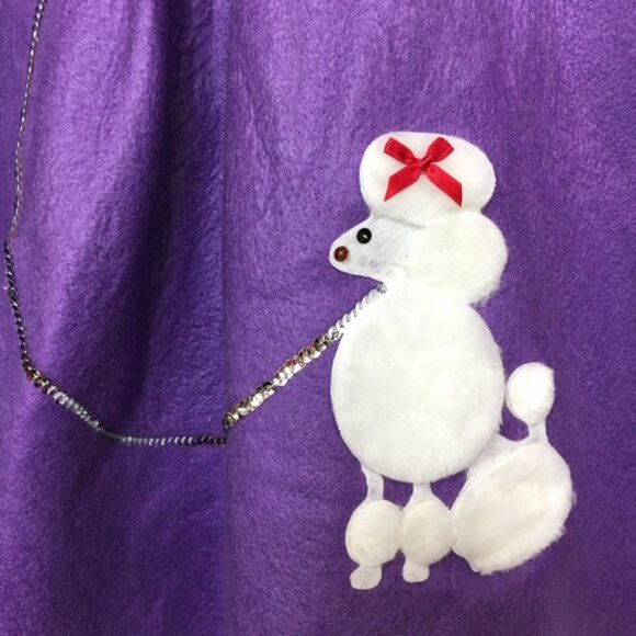 50’s Lavender Poodle Skirt Felt Child NOS NIP - Picture 2 of 5